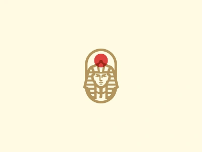 Pharaoh At Sunrise Logo brand branding design egyptian graphic design illustration king linear logo mark pharaoh portrait prince sun vector