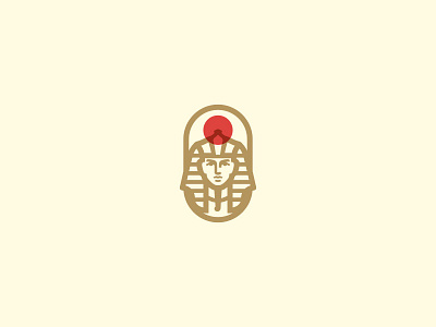 Pharaoh At Sunrise Logo brand branding design egyptian graphic design illustration king linear logo mark pharaoh portrait prince sun vector