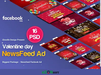 NewsFeed Valentine’s Day Banners Ad animation branding graphic design