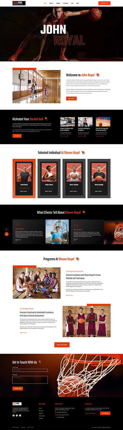 Sports Web Design basketball basketball design basketball website dailyui design figma landing page sport website sports sports design ui uidesign ux