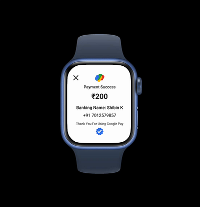 Google pay Watch Interface motion graphics productdesigning ui