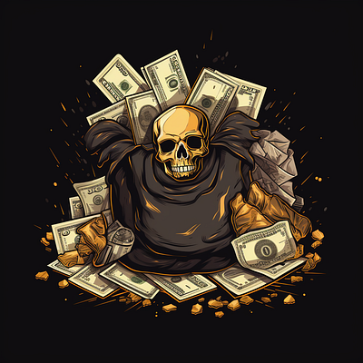 dead rich branding dead design graphic design illustration logo modern money bags rich
