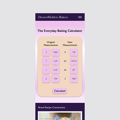Bakery Conversion Calculator dailyui