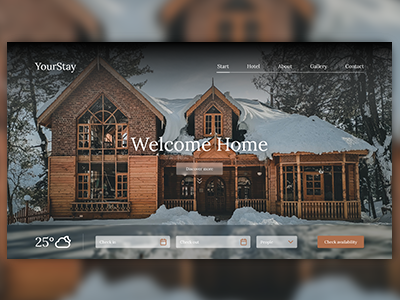 Winter Guesthouse Webdesign 3d animation booking bookingplatform graphic design guesthouse hotel ui webdesign