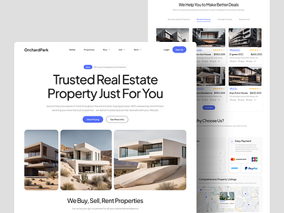 Real Estate Landing Page brand business clean hero home house landing page layout living property real estate real estate web real estate website realestate ui uiux uiux design ux web website