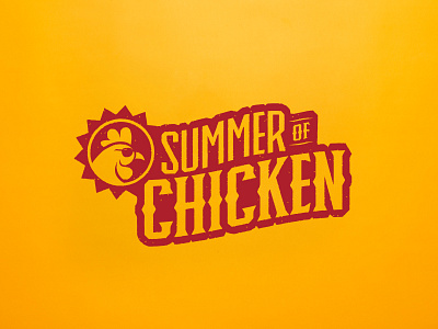 Summer of Chicken brand branding chicken chicken logo illustration logo pizza ranch summer summer of chicken sun sunglasses typography wordmark