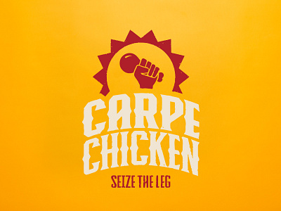Carpe Chicken branding carpe chicken chicken chicken leg graphic illustration logo summer summer of chicken sun typography
