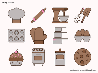 Bakery Icon Set bakery branding bakery icon set bakery icons bakery illustrations branding design graphic design icon set icons illustration illustrations ui