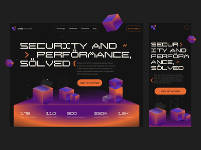Landing page for the Blockchain ecosystem bitcoin blockchain cryptocurrency cyber defi illustration landing page logo neo design uiux web design