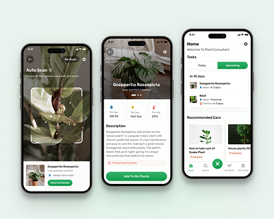 PlantPal - Plant care app app design interface minimal mobile mobileapp plant plantcare plantcareapp productdesign prototype ui ux