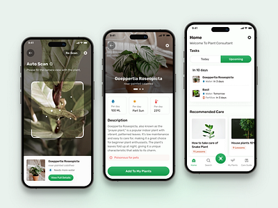 PlantPal - Plant care app app design interface minimal mobile mobileapp plant plantcare plantcareapp productdesign prototype ui ux