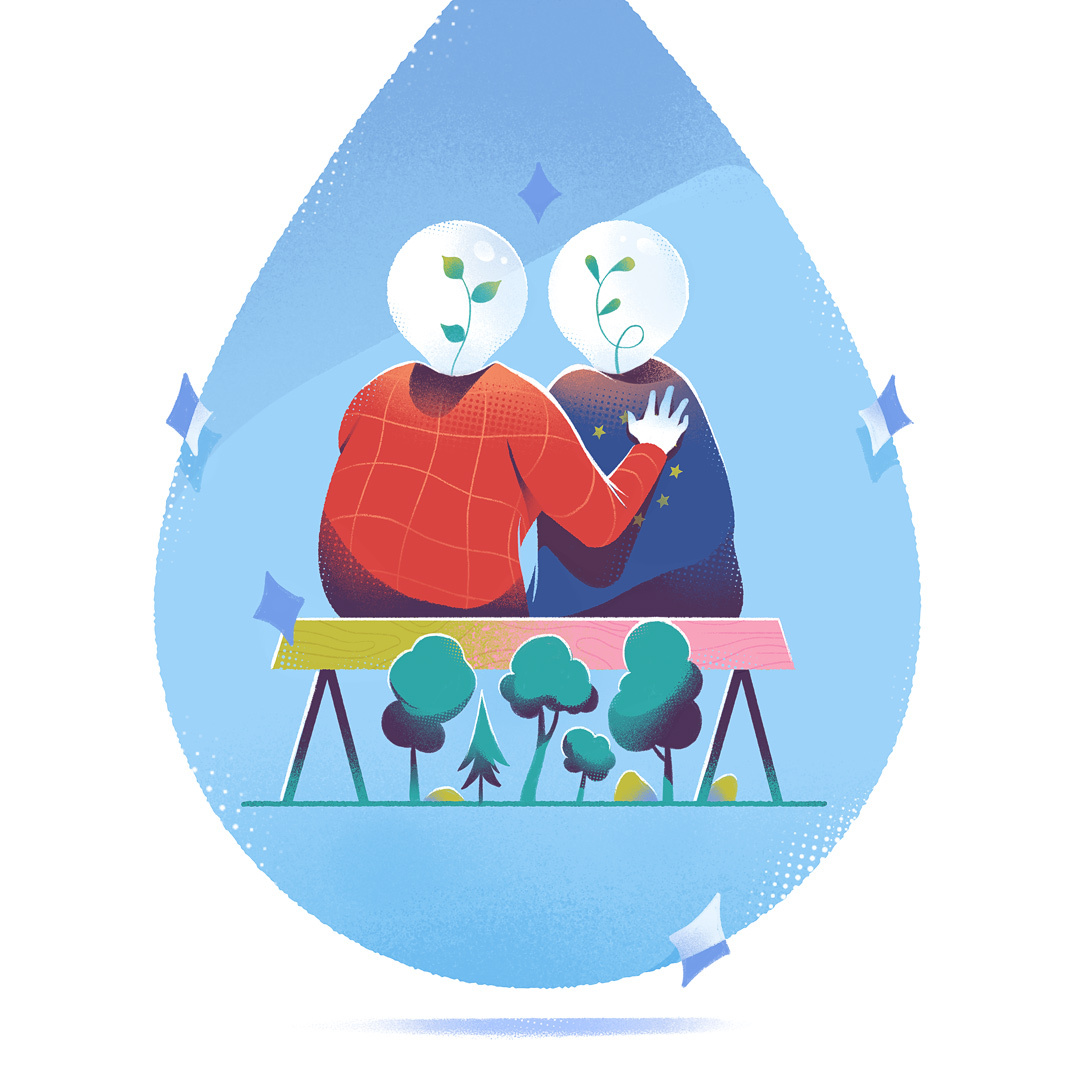 Flow. ecology europe finance future illustration investment magazine nature river sustainability