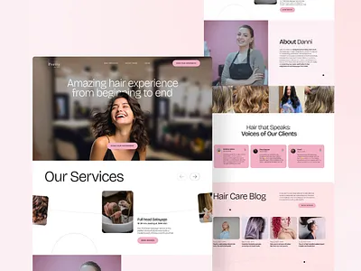Hair Salon web page blog figma hair hairsalon landing page salon services web page ui web page