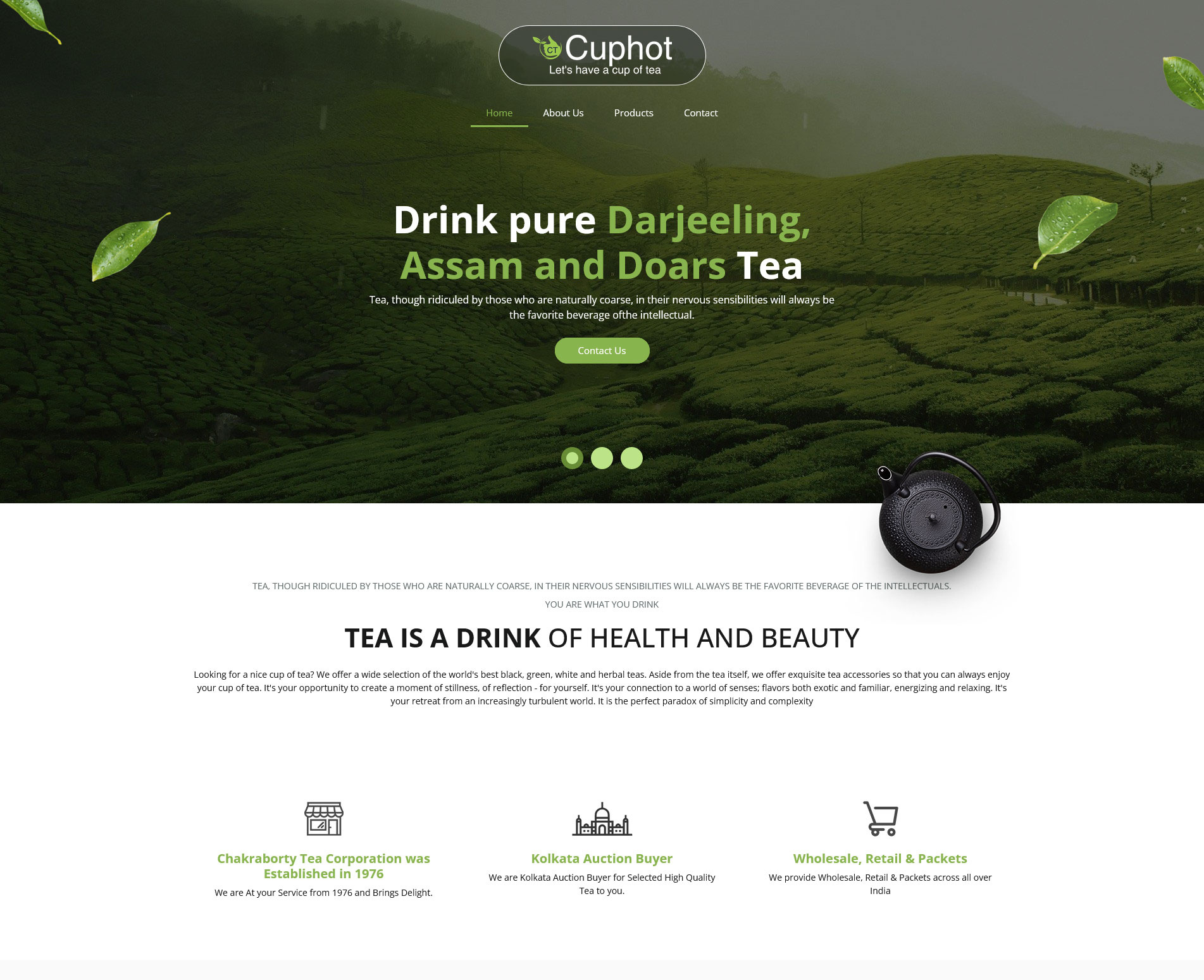 Tea Dealer branding tea website