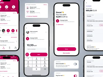 Transfer Area agenda app bank banking app clean design favorites mobile pay payments product send money transfer ui ux