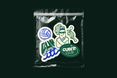 Illustrated sticker set for Cubitt branded stickers branding graphic design halftone illustration stickers vintage