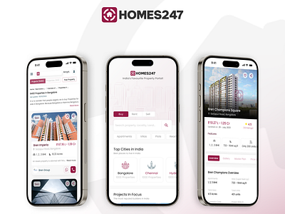 App Design for Homes 247 Property Portal app design homes247 house buying inspiration product design real estate ui ux