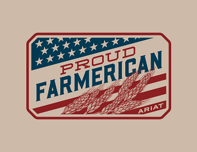 Farmerican americana farm flag graphic design illustration tee shirt wheat