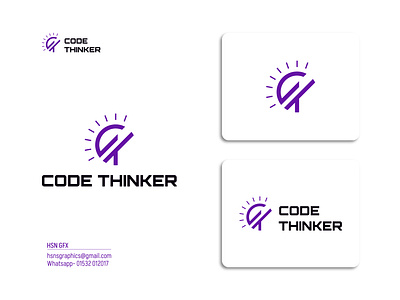 Code Thinker Logo Design logomark