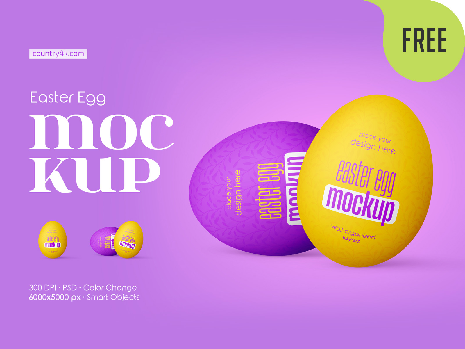 Free Easter Egg Mockup Set by Country4k on Dribbble