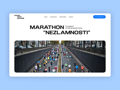 Marathon sport website - Hero section design figma typography ui