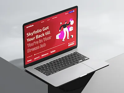 SKYFOLIO | Digital Agency website Design digital agency digital agency ui red typography ui uiux web design website design