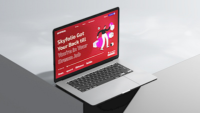 SKYFOLIO | Digital Agency website Design digital agency digital agency ui red typography ui uiux web design website design