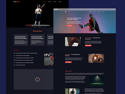 ProPulse Individual sport pages - Basketball and Baseball baseball basketball branding design field football illustration soccer sport sportnews trainer training ui ux uxui web design