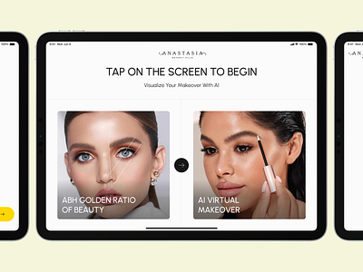 AI Makeover App | Anastasia ai app app design beauty branding design figma girl ios app ipad makeover tablet ui ui design ui ux woman