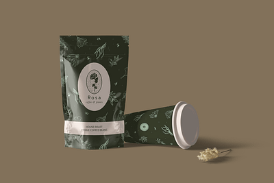 Rosa Coffee & Plants Branding Illustration branding illustration packaging design