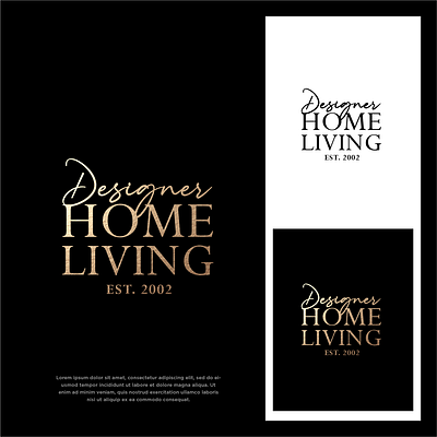 Designer Home Living Logo branding design designer gold graphic design home illustration lifestyle living logo typographic logo