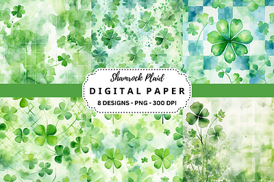 Shamrock Plaid Background tumbler wrap