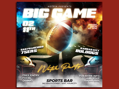 Football Flyer Template social media superbowl