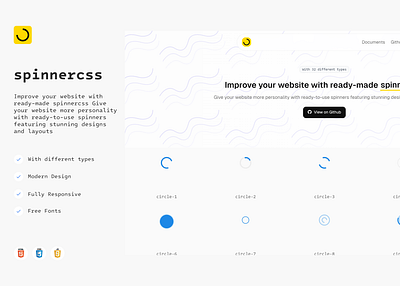 spinnercss Website Project branding css design graphic design html javascript loader loading logo mahdi rabiee mohammad mahdi rabiee spinner spinnercss spinnercss website project ui ux web design web ui website