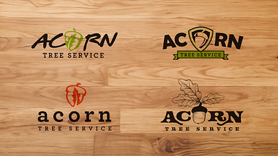 Acorn Tree Service branding logo vector