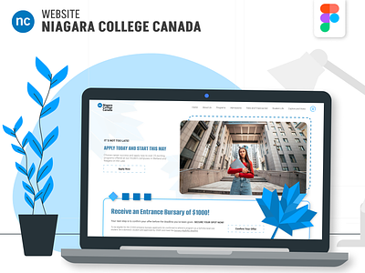 Niagara College Canada blue design college website minimalism design school website ui ui design university website web design website design