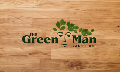 Green Man Yard Care branding logo vector