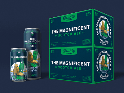 The Magnificent Scotch Ale animal beer box branding buoy can craft beer illustration ocean pacific northwest packaging redesign sea lion seal