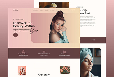 Skins - Beauty Spa Framer Template beauty beauty salon beauty spa branding design framer hot makeup salon sexy spa template ui user experience user interface ux web design website