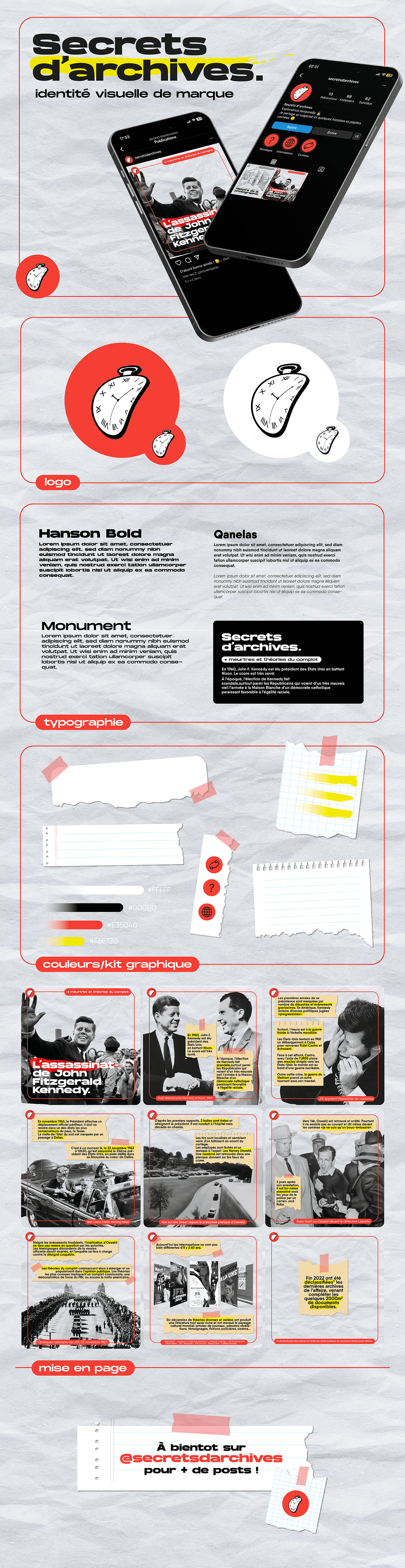 Identité visuelle: Secrets d'archives adobe illustrator branding charte charte graphique da design illustrator indesign instagram instagrampost logo logodesign photoshop ui