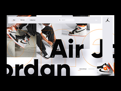 Air Jordan Landing Page air banner brand branding design footwear graphic design header homepage illustration jordan nike shoes ui ux web webdesign