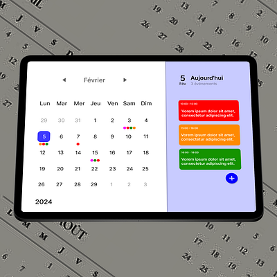 Calendrier application branding calendar conception graphique design graphic design illustration logo ui ux vector