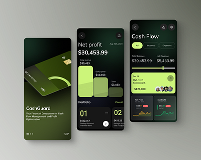 CashGuard - Mobile finance app cash flow design figma figma design finance fintech fintech app interface mobile app mobileapp money problem solving product design ui uiux ux ux design uxui