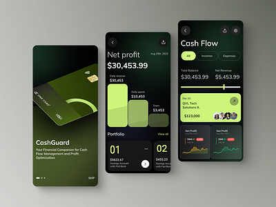 CashGuard - Mobile finance app cash flow design figma figma design finance fintech fintech app interface mobile app mobileapp money problem solving product design ui uiux ux ux design uxui