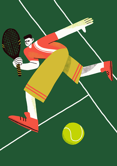 Tennis player character design editorial illustration illustration procreate