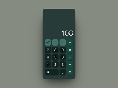 Calculator concept app calculator design graphic design green minimal mobile ui