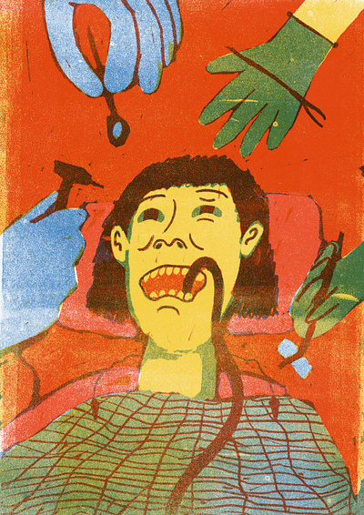 Fear of dentist editorial illustration illustration procreate