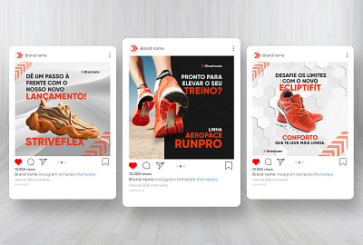 Posts de instagram / Tênis de corrida branding design graphic design illustration logo post