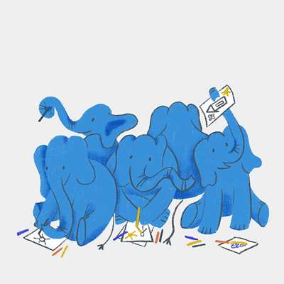 Elephant Project character design educational illustration procreate