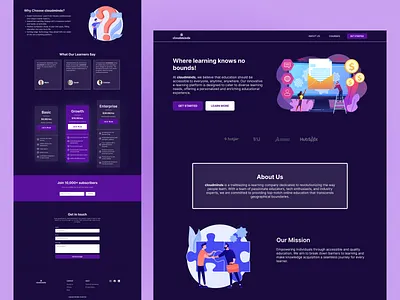 E-learning platfrom landing page design elearning graphic design landing page saas website ui webdesign